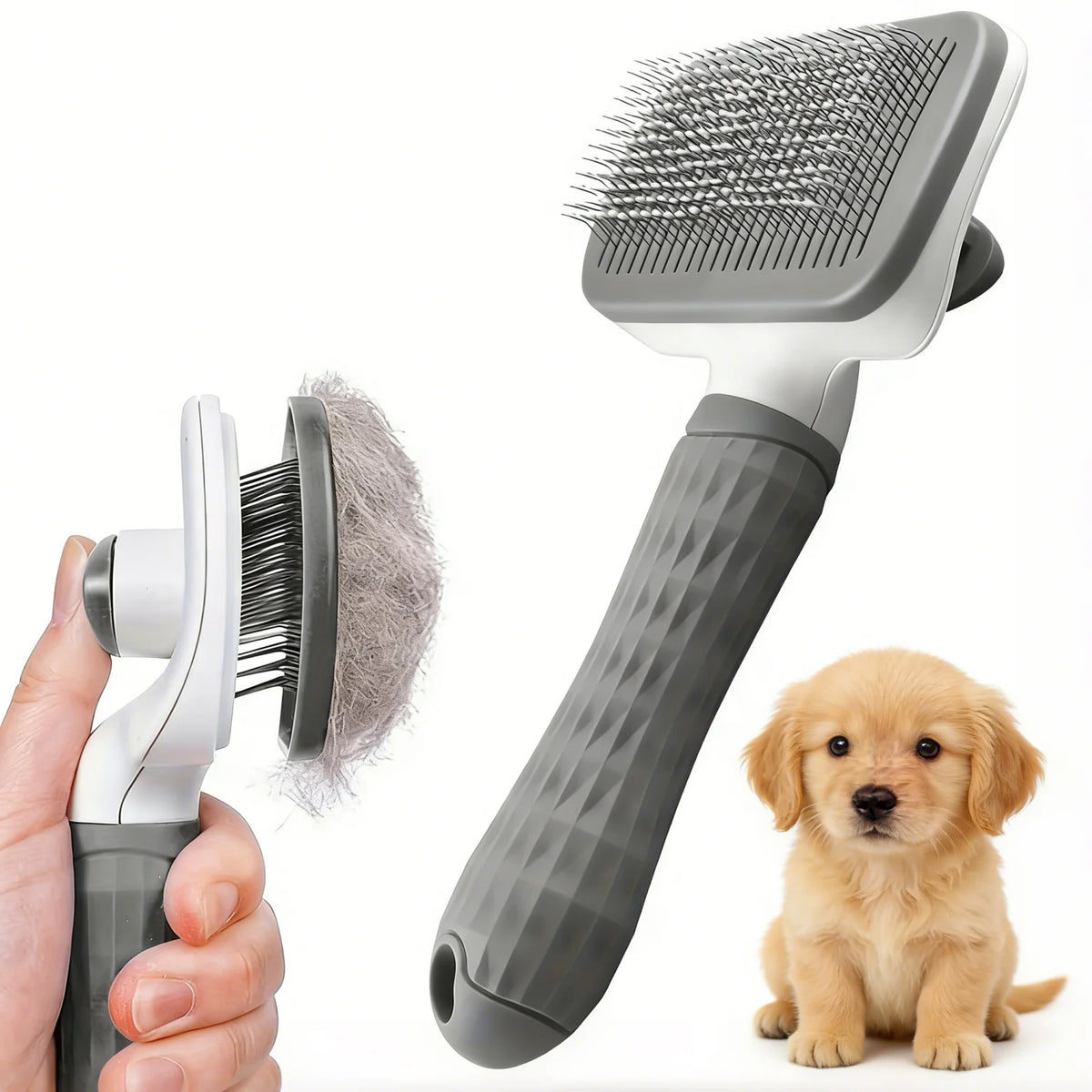 FurEase Self-Cleaning Grooming Brush