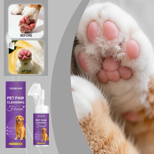 PawFresh waterless paw cleansing foam with silicone brush – product view 1