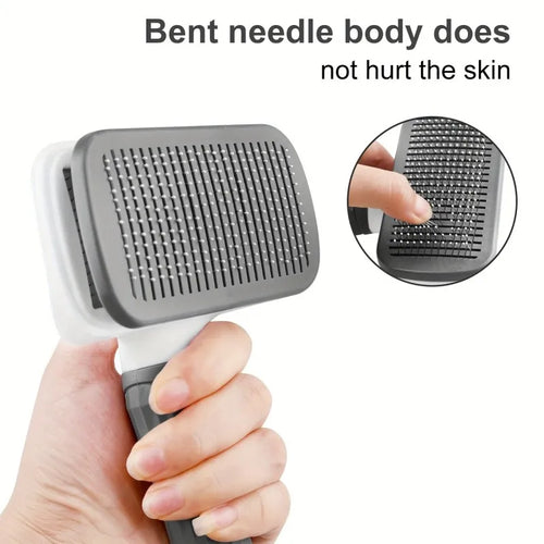 FurEase self-cleaning grooming brush for cats and dogs – product view 2