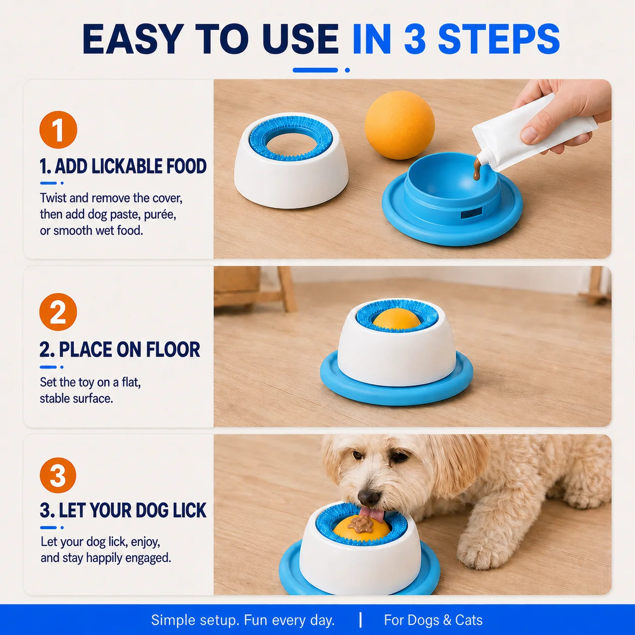 LickiMat enrichment slow feeder for cats and dogs – product view 3