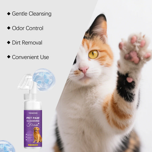 PawFresh waterless paw cleansing foam with silicone brush – product view 2