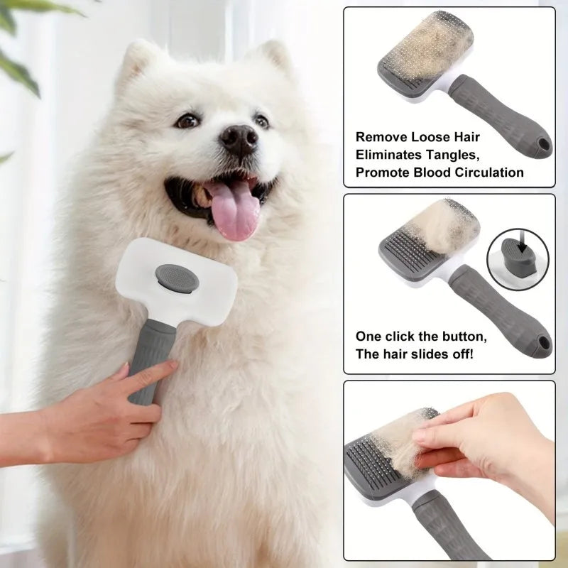 FurEase self-cleaning grooming brush for cats and dogs – product view 5